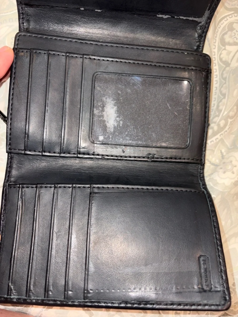 Coach Black Signature Fold Wallet - Picture 3 of 10